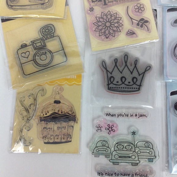 Small Clear Cling Stamp lot of 14 - Picture 7 of 8